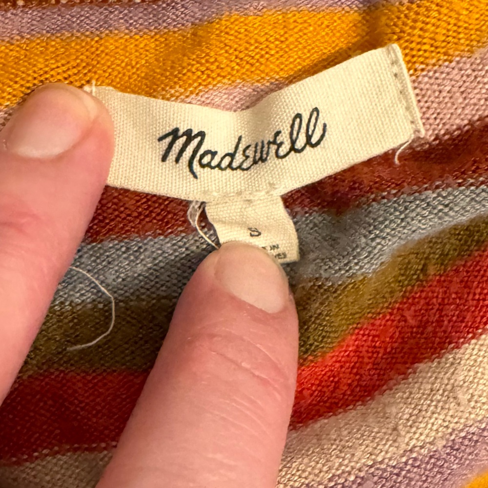MADEWELL Striped Puff-Sleeve Scoopneck Top‎ - Picture 6 of 6